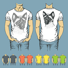 Image showing Vector t-shirts templates with prints of animals