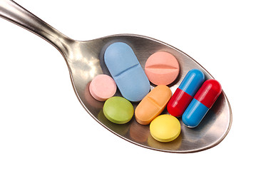 Image showing Pills on Spoon