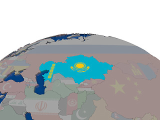 Image showing Kazakhstan with flag