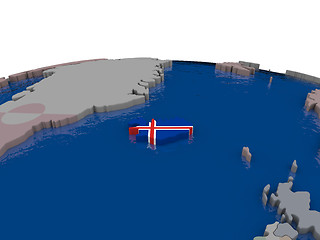 Image showing Iceland with flag