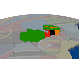 Image showing Zambia with flag