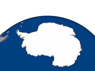 Image showing Antarctica with flag