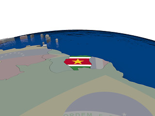 Image showing Suriname with flag