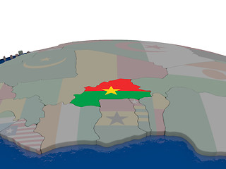 Image showing Burkina Faso with flag