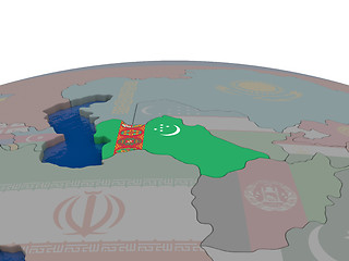 Image showing Turkmenistan with flag