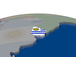 Image showing Uruguay with flag