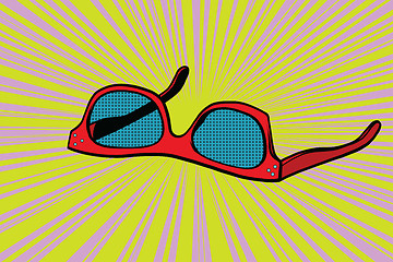 Image showing Womens red sunglasses