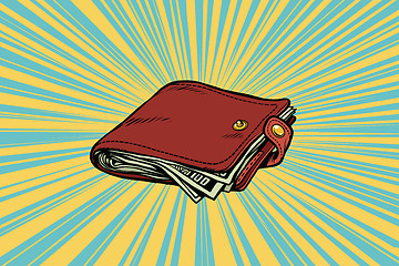 Image showing Leather wallet with cash