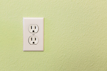 Image showing Electrical Sockets In Colorful Wall