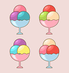 Image showing Collection Ice Creams Portion Three Balls