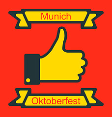 Image showing Icon of Thumb Up for Oktoberfest Party