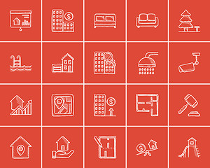 Image showing Real estate sketch icon set.