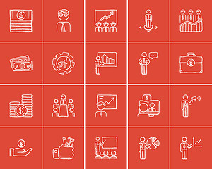 Image showing Business sketch icon set.