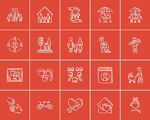 Image showing Family sketch icon set.