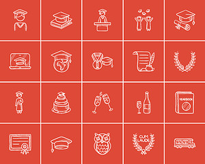 Image showing Education sketch icon set.