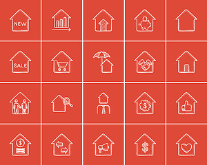 Image showing Real estate sketch icon set.