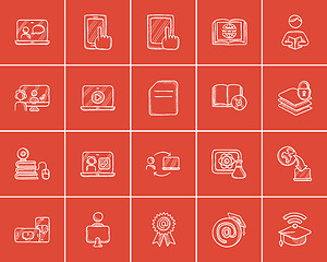 Image showing Self-education sketch icon set.