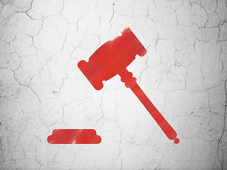 Image showing Law concept: Gavel on wall background