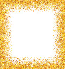 Image showing Abstract Golden Frame with Sparkles on White Background