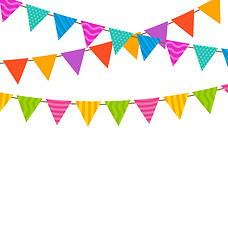 Image showing Set Colorful Buntings Flags Garlands