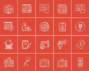 Image showing Media sketch icon set.