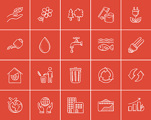 Image showing Ecology sketch icon set.