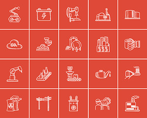 Image showing Industry sketch icon set.