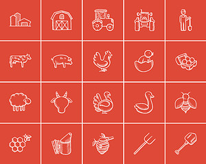 Image showing Agriculture sketch icon set.