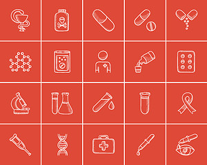 Image showing Medicine sketch icon set.