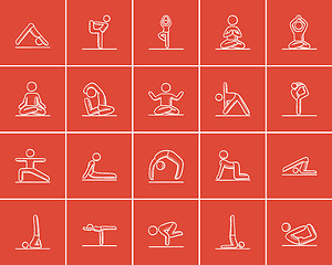 Image showing Yoga sketch icon set.