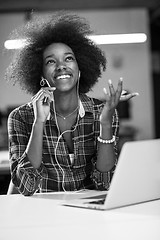 Image showing portrait of a young successful African-American woman in modern 