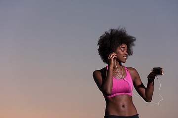 Image showing young african american woman in nature