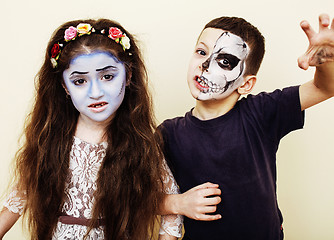 Image showing zombie apocalypse kids concept. Birthday party celebration facep