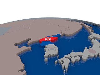 Image showing North Korea with flag