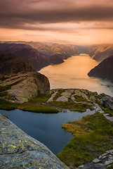 Image showing View from Preikestolen