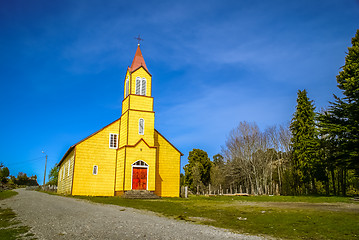 Image showing Yellow wooden church