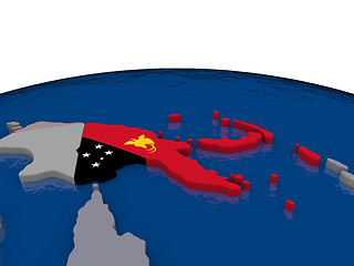 Image showing Papua New Guinea with flag