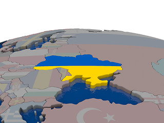 Image showing Ukraine with flag