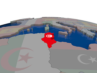 Image showing Tunisia with flag