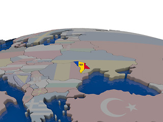 Image showing Moldova with flag