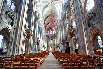 Image showing The Beautiful Nave of Cathedral Saint-Etienne in Bourges