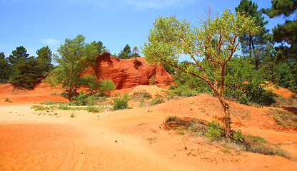 Image showing Ochre cliffs in Rustrel