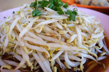 Image showing Fresh bean sprouts at local restaurant in Ipoh