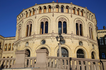 Image showing Norwegian parliament Storting Oslo in central Oslo, Norway