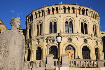 Image showing Norwegian parliament Storting Oslo in central Oslo, Norway