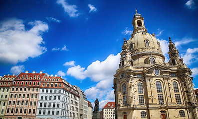 Image showing Neumarkt Square at Frauenkirche (Our Lady church) in the center 