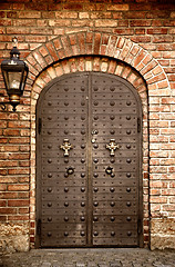 Image showing Details of old metal door at medieval fortress Akershus  in Oslo