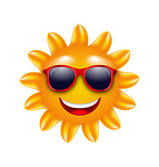 Image showing Cheerful Face of Summer Sun with Sunglasses