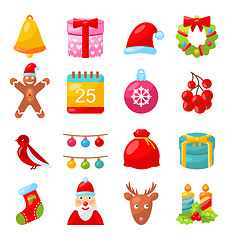 Image showing Christmas Colorful Traditional Symbols, Simple Style