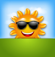 Image showing Cool Happy Summer Sun in Sunglasses